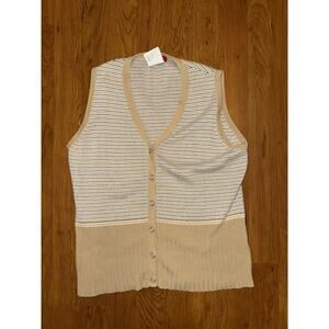 Esprit Women’s Pearl Snap Western Sweater Vest 90s y2k striped medium